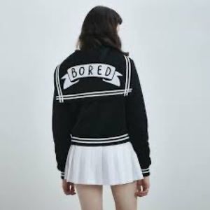 Lazy Oaf Bored Varsity Jacket in Black